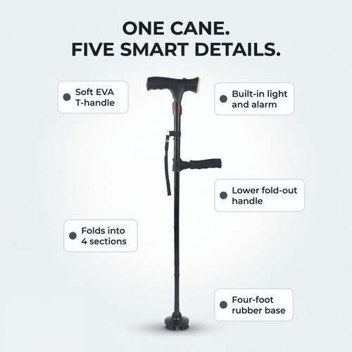 Folding Stand-Assist Cane