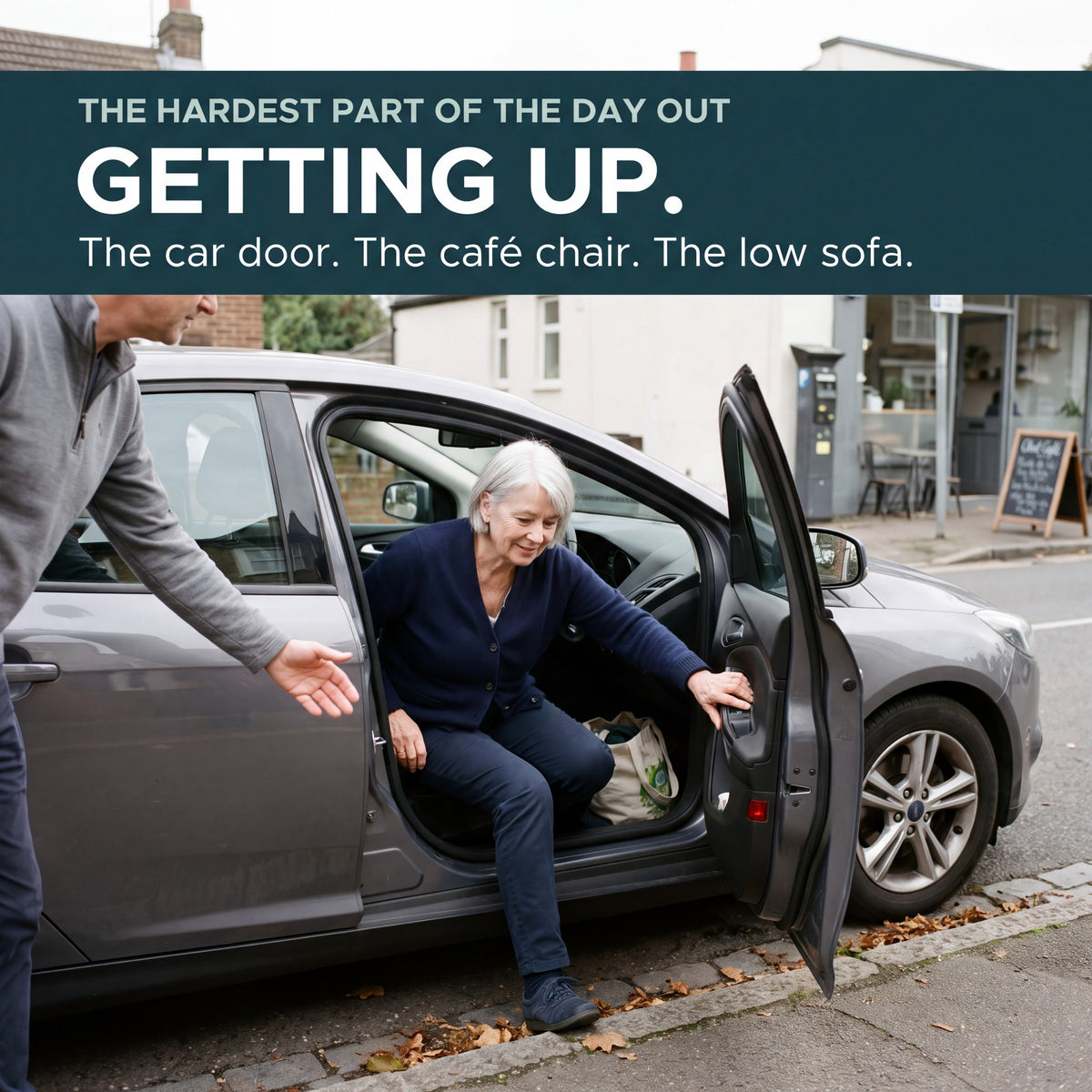 Getting up from a low chair can be the hardest part of the day